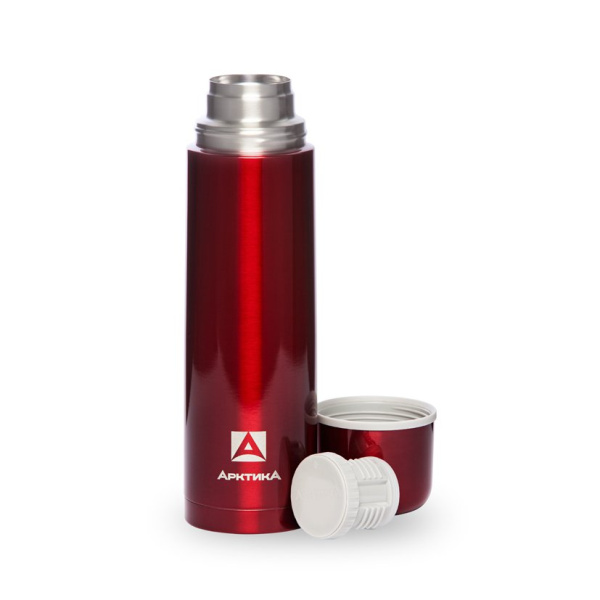 Термос Арктика с узким горлом классический 102-1000 1 л, красный