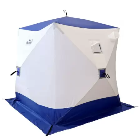 Палатка зимняя куб СЛЕДОПЫТ 1,5 х1,5 м, Oxford 240D PU 2000, 2-местная, цв. бело-синий