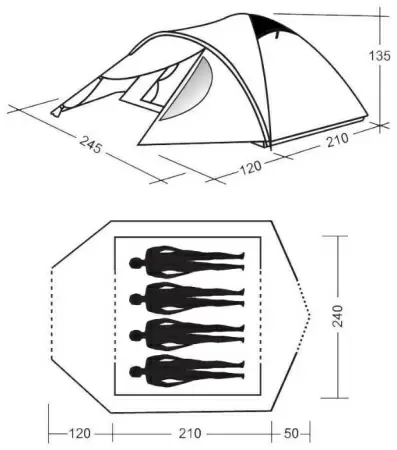 Туристическая палатка Torino 400 Moon Camp