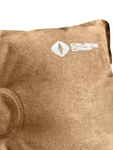 Самонадувающаяся туристическая подушка Crusoe Camp P1, анатомическая, микрозамша, 46x30 см