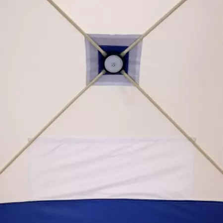 Палатка зимняя куб СЛЕДОПЫТ 1,5 х1,5 м, Oxford 240D PU 2000, 2-местная, цв. бело-синий
