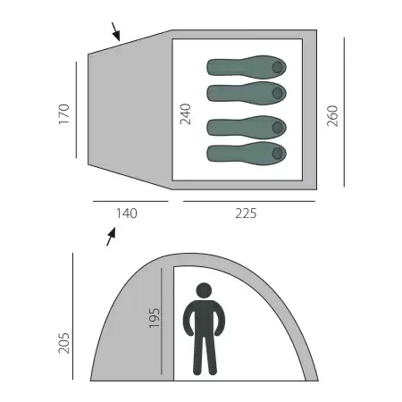 Кемпинговая палатка BTrace Dome 4
