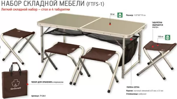 Набор складной мебели Greenell FTFS-1