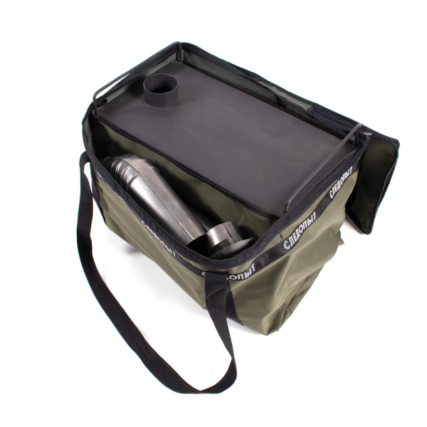 Печь дровяная "Следопыт" Heavy большая (с экранами, угловыми трубами и грибком)