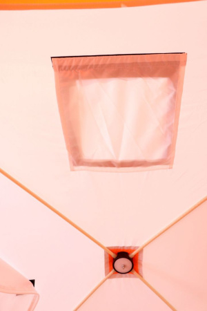 Палатка зимняя куб СЛЕДОПЫТ 1,8 х1,8 м, Oxford 240D PU 2000, 3-местная ,цв. бело-оранж.