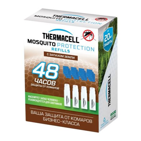 Набор запасной Thermacell с запахом земли (4 газовых картриджа + 12 пластин)