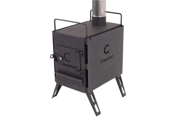 Печь дровяная "Следопыт" Heavy малая (с экранами, угловыми трубами и грибком)