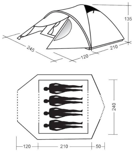 Туристическая палатка Torino 400 Moon Camp Туристическая палатка Torino 400 Moon Camp