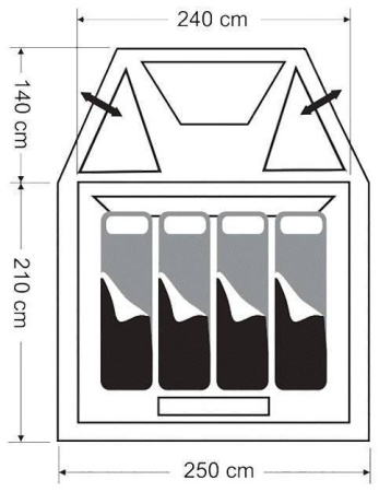 Кемпинговая палатка Family Dome 4 Crusoe Camp