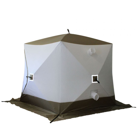 Палатка зимняя СЛЕДОПЫТ Premium 5 стен 1,8х1,75 м, h-2,05 м, 5-ти местная, 3 слоя, цв. белый/олива
