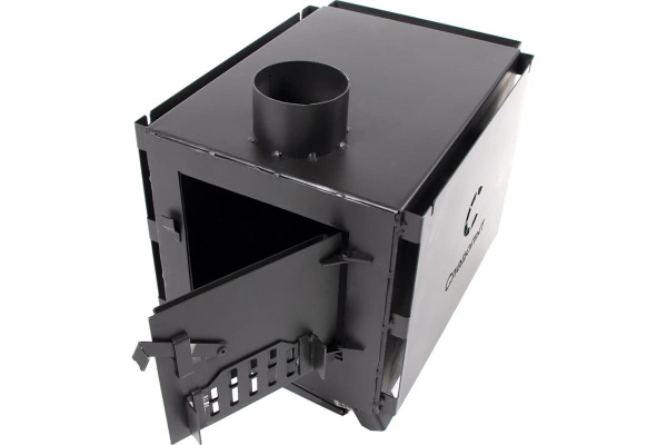 Печь дровяная "Следопыт" Light малая, сталь 1 мм (с экранами и угловыми трубами)