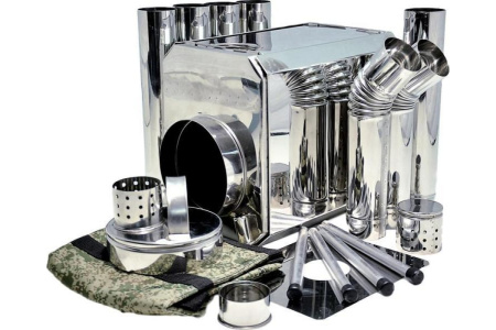 Печь Пошехонка Турист 45 л с искрогасителем и экраном