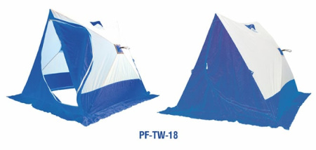 Палатка зимняя 2-скатная СЛЕДОПЫТ, цв. бело-синий