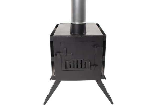 Печь дровяная "Следопыт" Light малая, сталь 1 мм (с экранами и угловыми трубами)