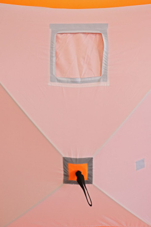 Палатка зимняя куб СЛЕДОПЫТ 1,8 х1,8 м, Oxford 240D PU 2000, 3-местная ,цв. бело-оранж.