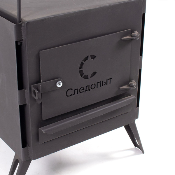 Печь дровяная "Следопыт" Heavy большая (с экранами, угловыми трубами и грибком)
