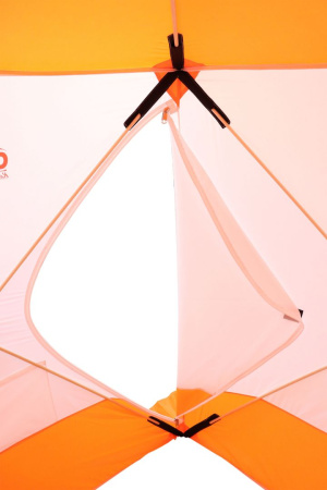 Палатка зимняя куб СЛЕДОПЫТ 1,8 х1,8 м, Oxford 240D PU 2000, 3-местная ,цв. бело-оранж.