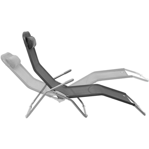 Шезлонг складной GoGarden Comfy Plus серый